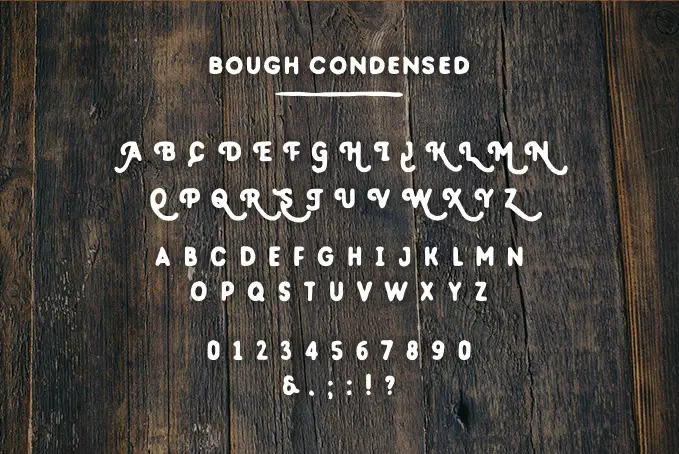 Bough - A Hand Drawn Typeface - Free Download - Condensed