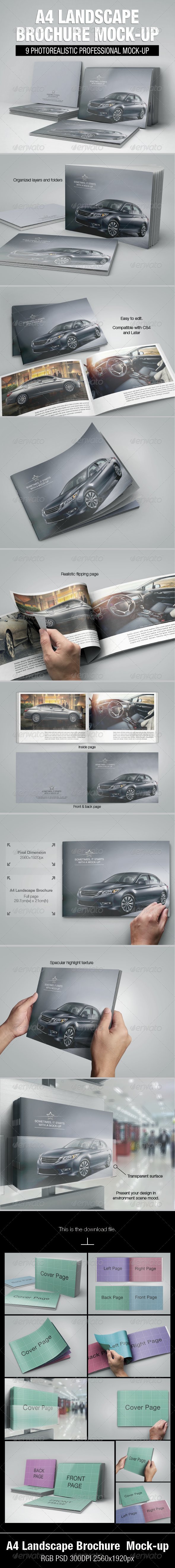 A4 Landscape Brochure Mock-up