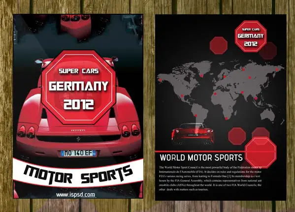 Bi-Fold Automobile Brochure Template PSD