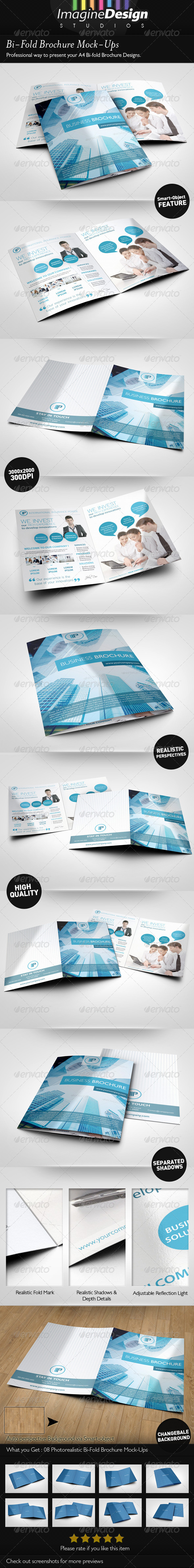 Bi-Fold Brochure Mock-Ups