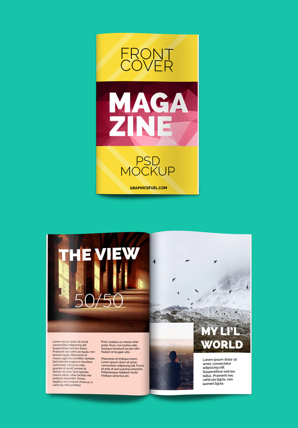 Book Style Magazine PSD Mockup