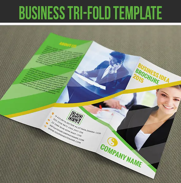 Business Tri-fold Brochure Template PSD