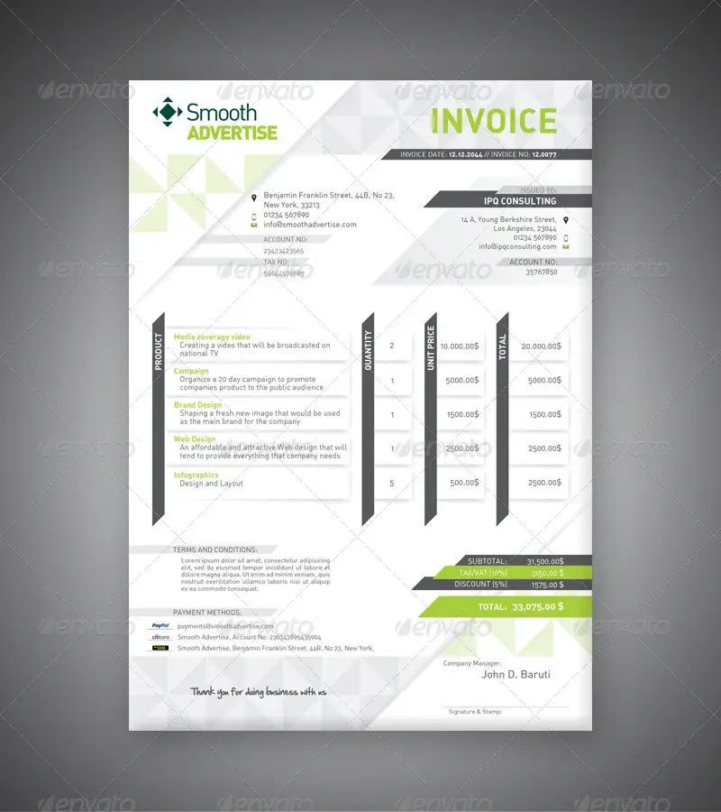 Corporate Invoice Template