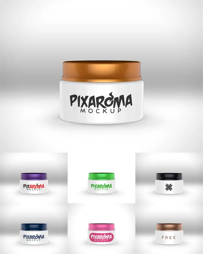 Cream Jar Mockup PSD