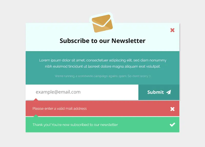 Email Subscription Form Mockup - Free PSD