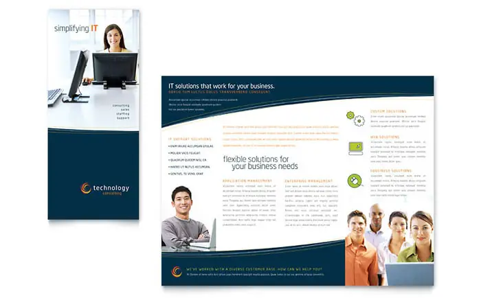 Free IT Business Tri-Fold Brochure Template