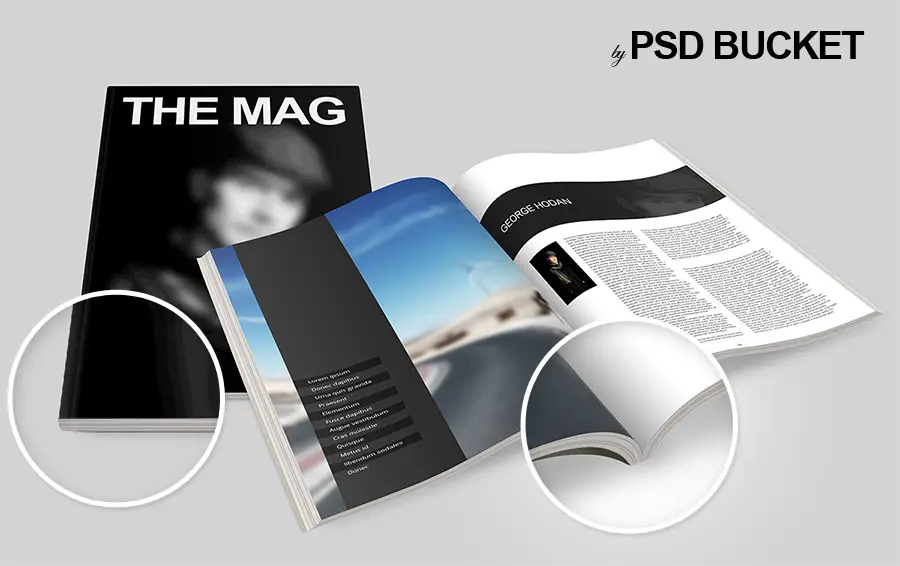 Free Magazine Mockup PSD