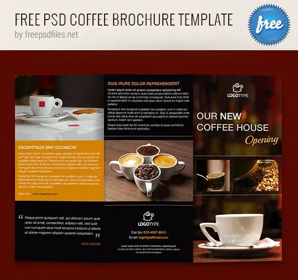 Free PSD Coffee Brochure Template