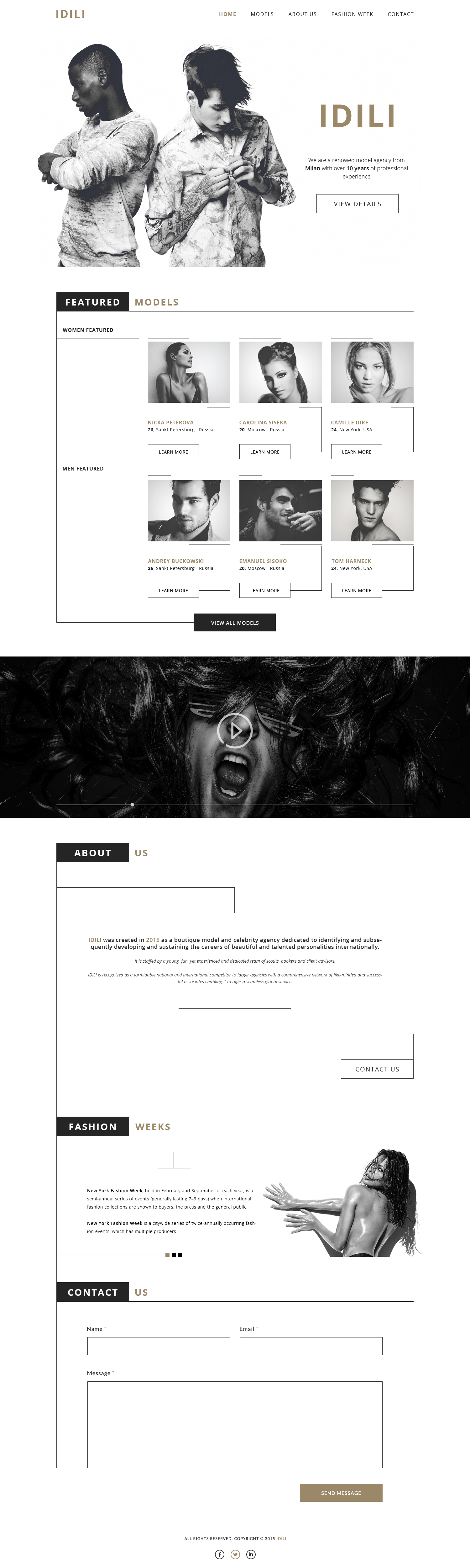 Free PSD Landing Page for Fashion or Agency Websites