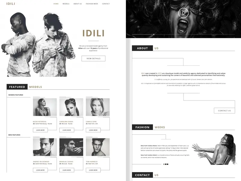 Free PSD Landing Page for Fashion or Agency Websites