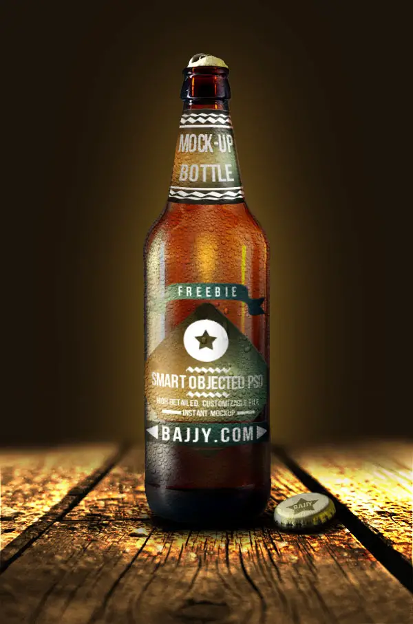 Fresh beer bottle mockup 