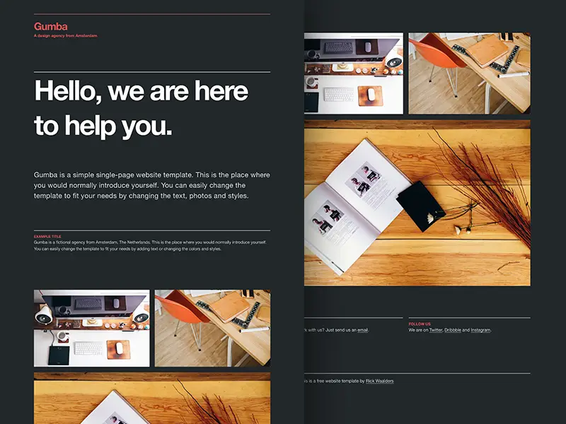 Gumba - Free HTML5/CSS3 single-page website template