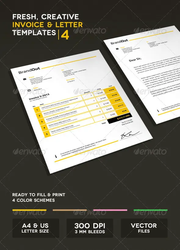 Invoice & Letter Templates IV