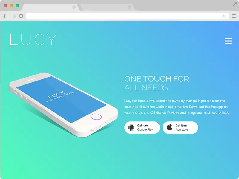 Lucy - The Best Free Responsive Bootstrap App Landing Page Template