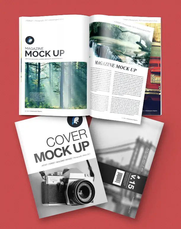 Magazine Mockup with Front and Back Cover PSD