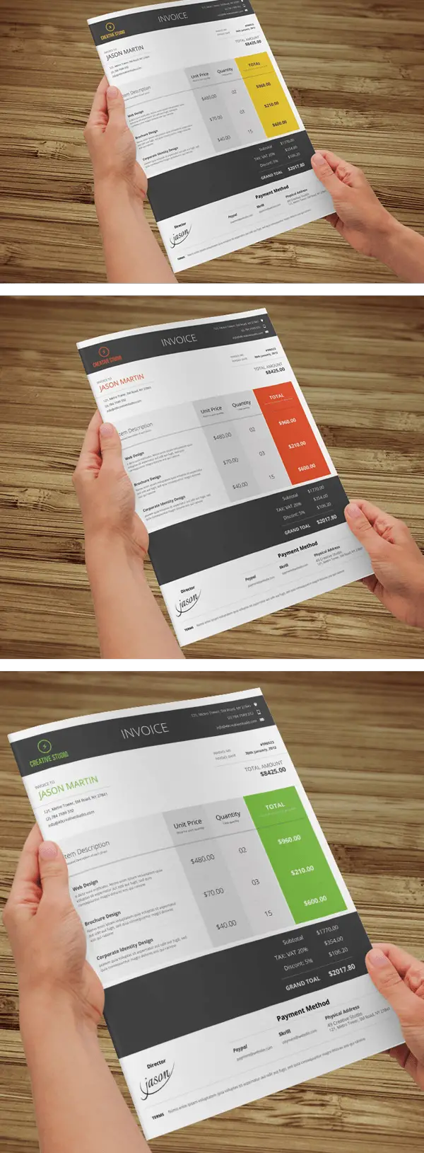 Metro and Minimal Business Invoice Template