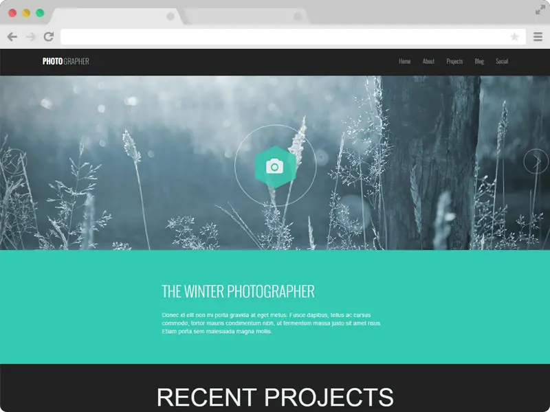 Photographer - A Responsive One Page Photography Website Template