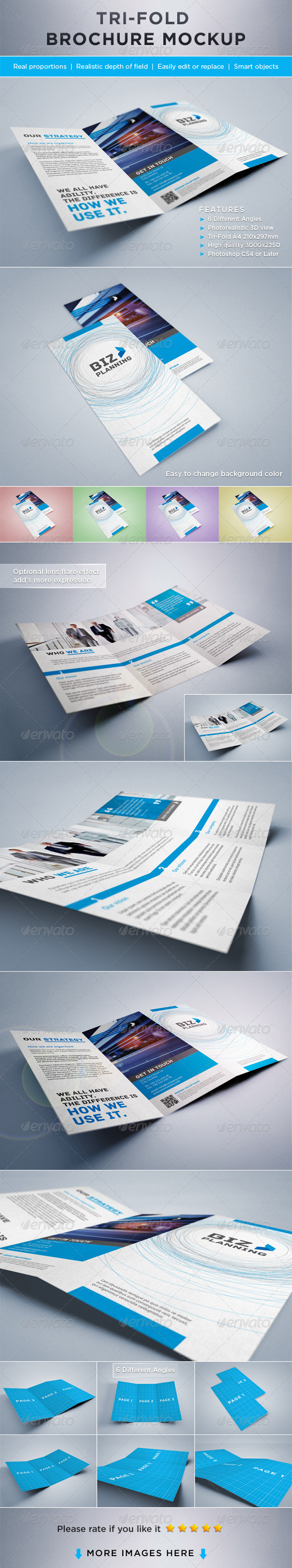 Free Square Half Fold Brochure Mockups Creativebooster