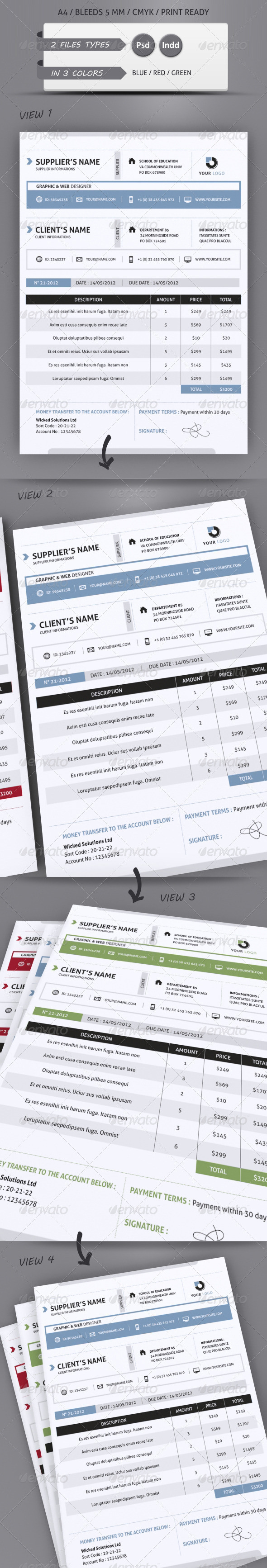 Professional Invoice Template A4