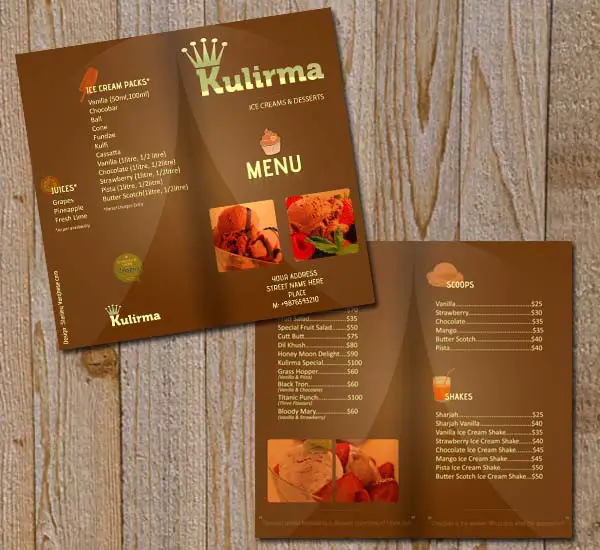 Restaurant Brochure cum Menu PSD Template #2