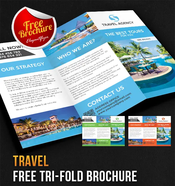 Travel Tri-Fold Brochure PSD Template