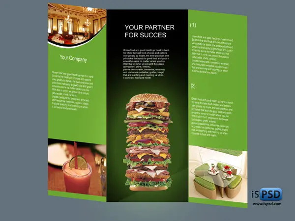 Tri-Fold Food Brochure Template PSD