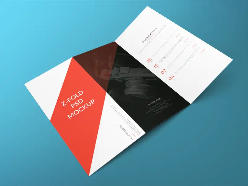 Z Fold Brochure PSD Mockup