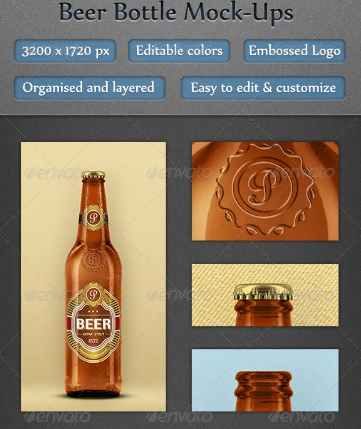 beer bottle mockup