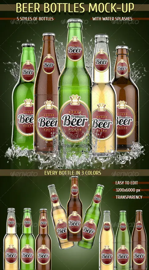 Beer Bottles Mockup