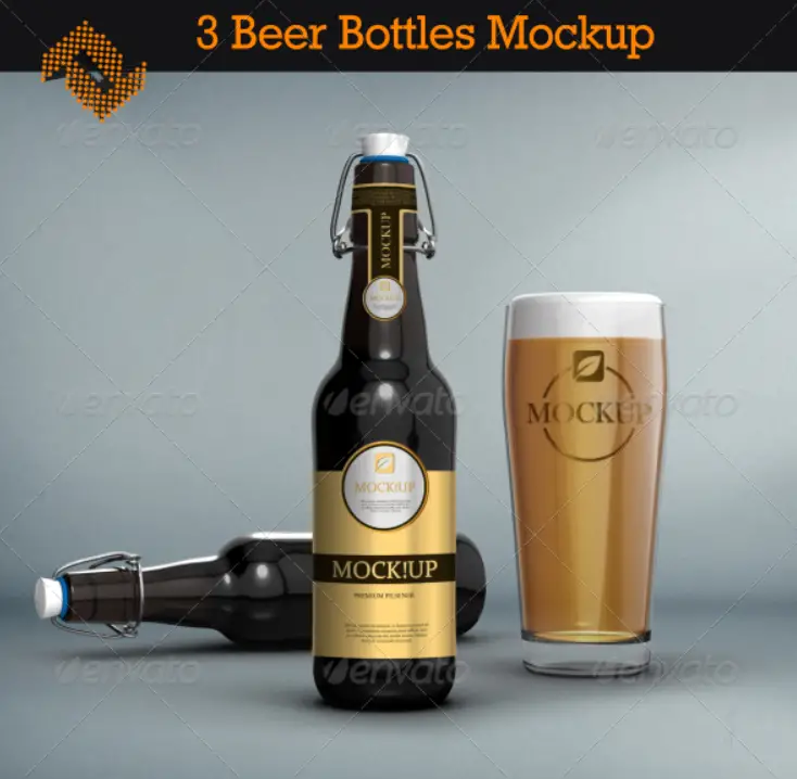 beer bottle mockup