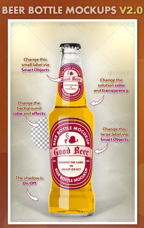 beer bottle mockup