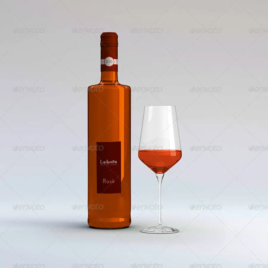 3 Wine Bottles v2 with Glass