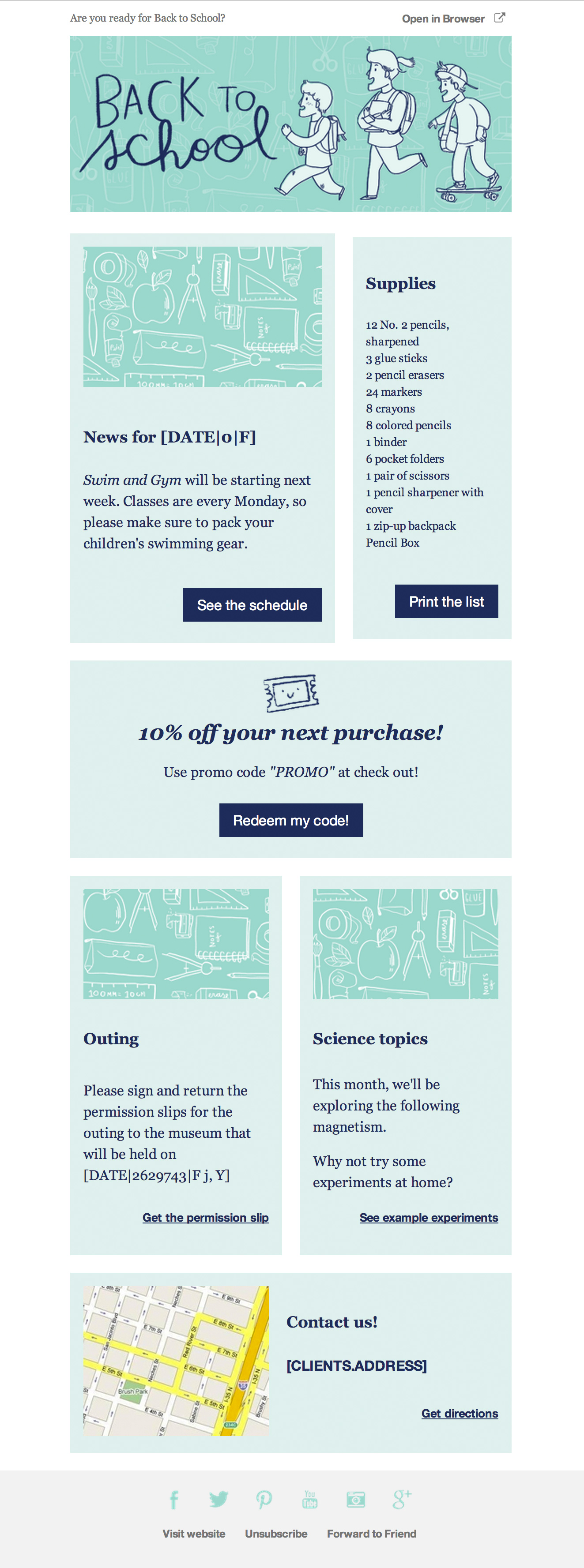 Back To School Email Newsletter Template