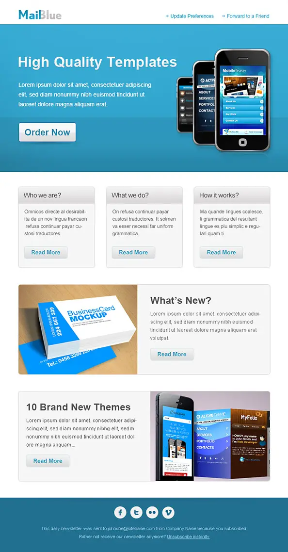 Business Email Newsletter Template