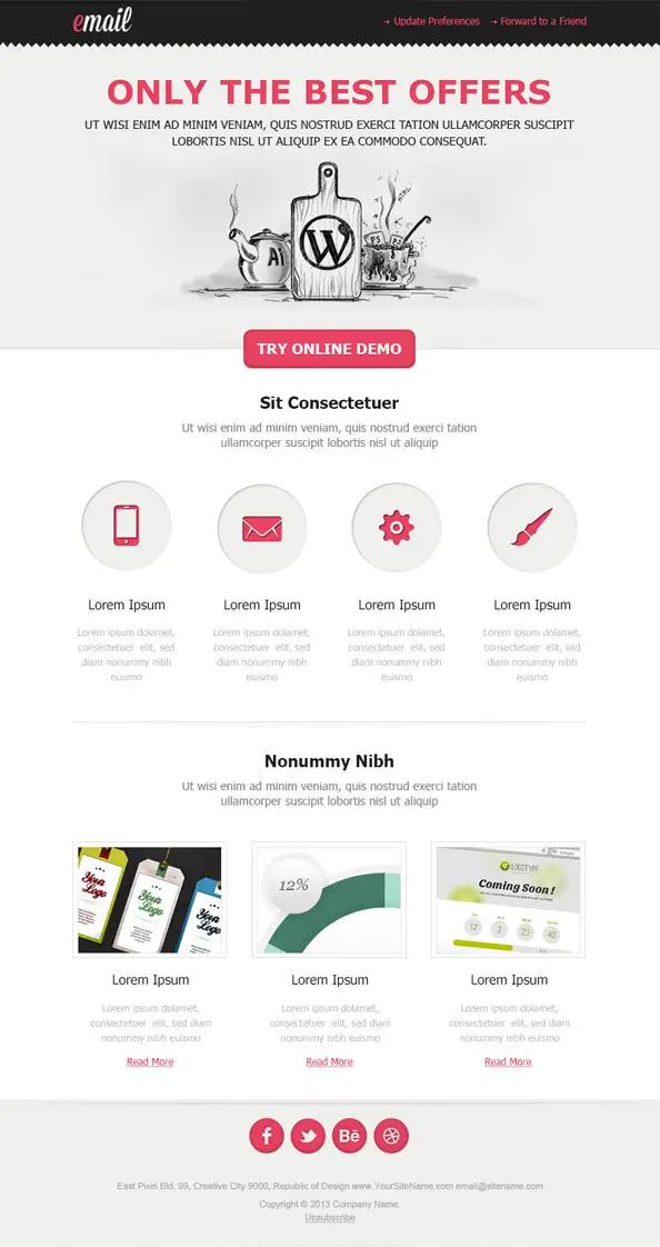 Clean HTML Email Newsletter Template