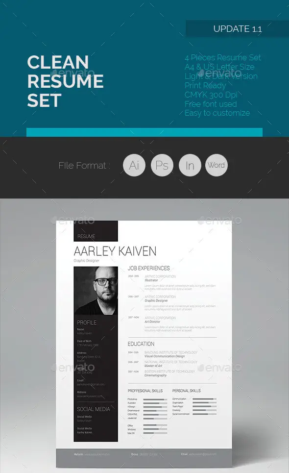 Clean Resume Set 