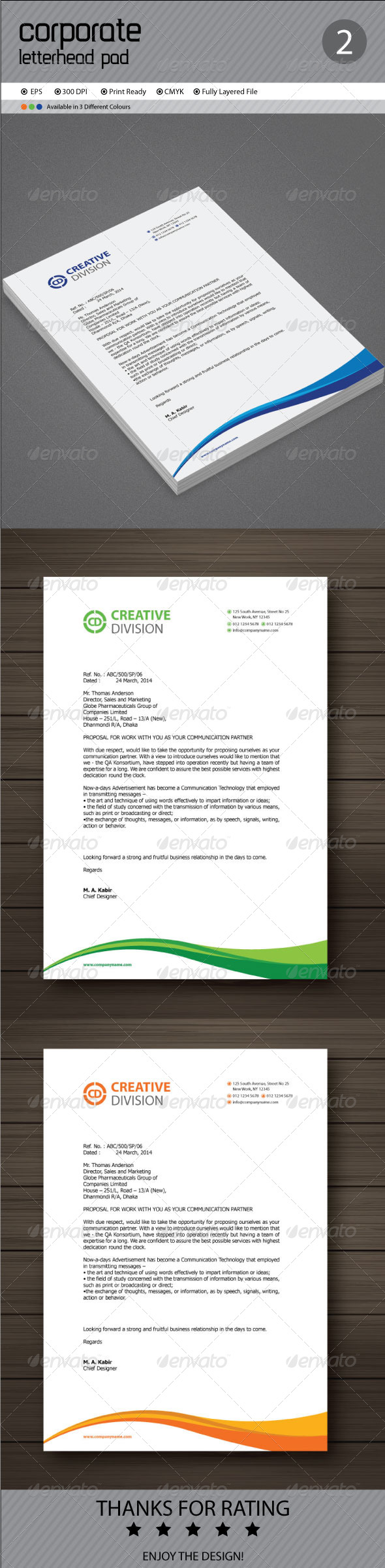 Corporate Letterhead Pad Template