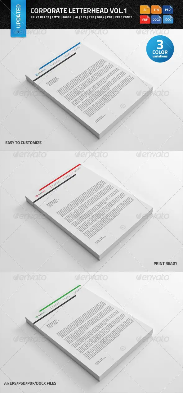 Corporate Letterhead vol.1 with MS Word Doc