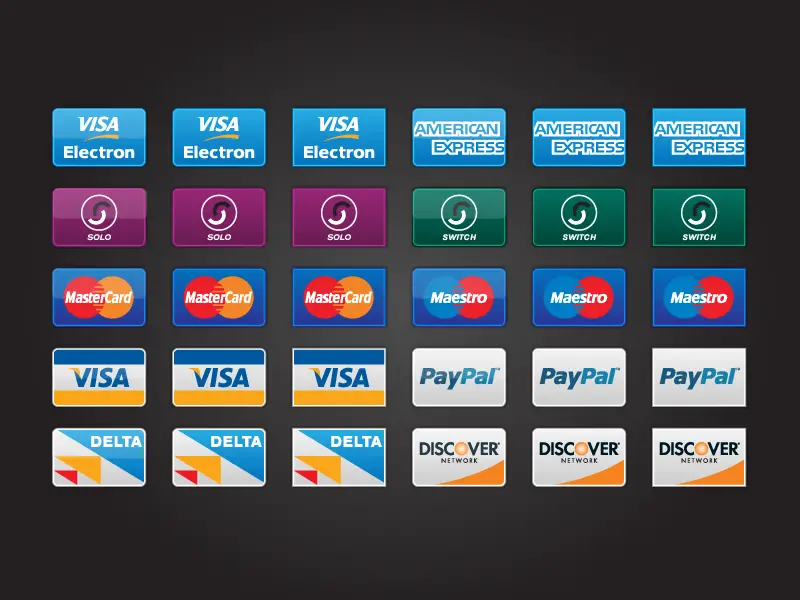 Credit Card Icons PSD AI PNG