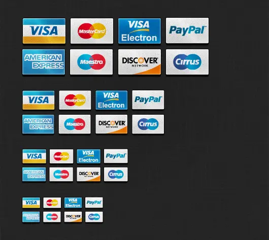 Credit Card Icons Set PSD