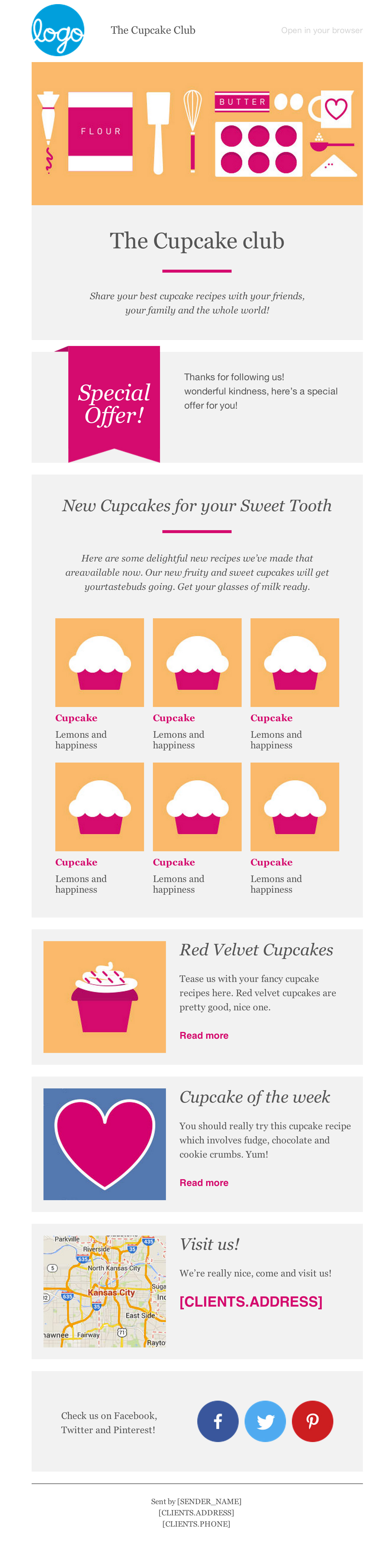 Cupcake Email Newsletter Template