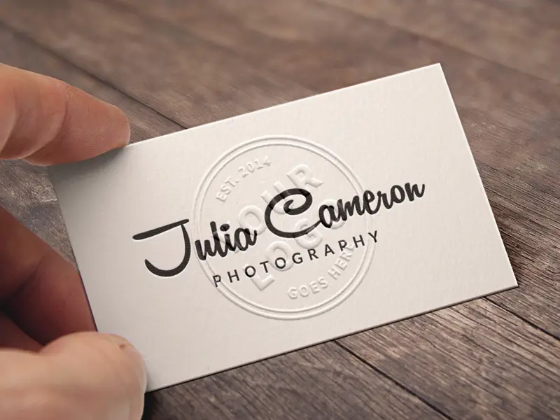 Embossed Business Card Mockup PSD