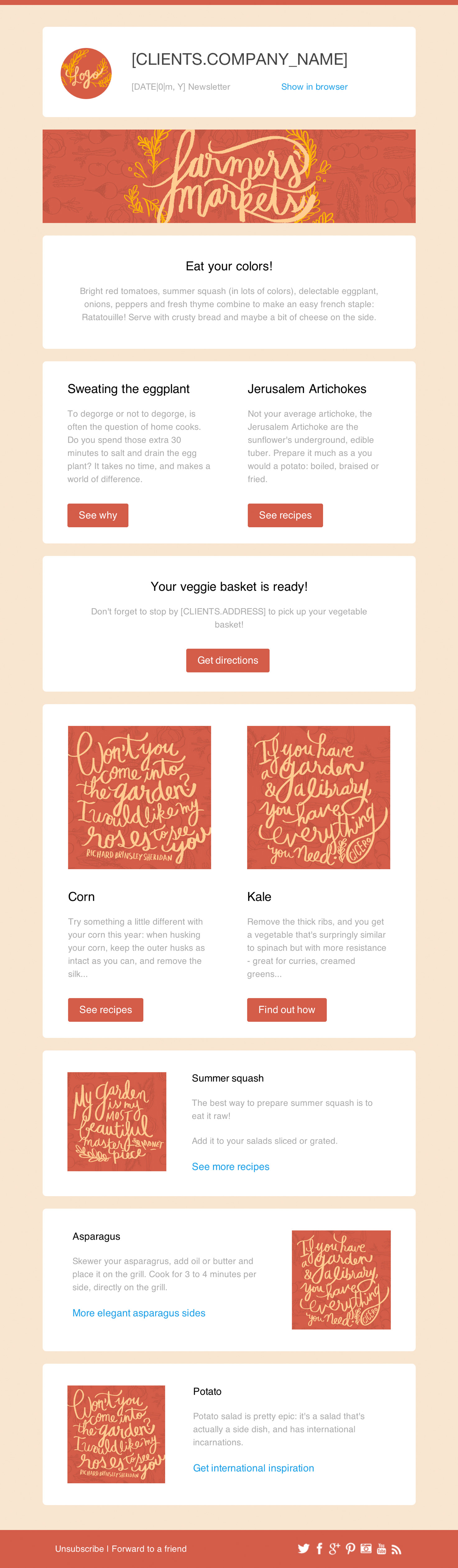 Farmers Market Email Newsletter Template