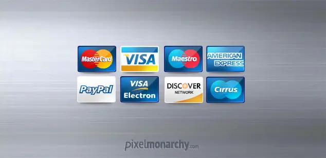 Fee Credit Debit Cards Icons PSD