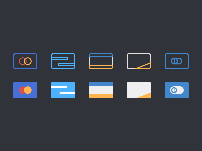 Flat Credit Cards Icons PSD
