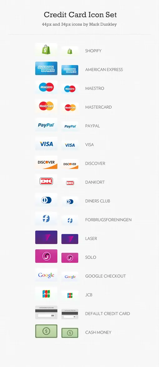 Free Credit Card Icons PNG