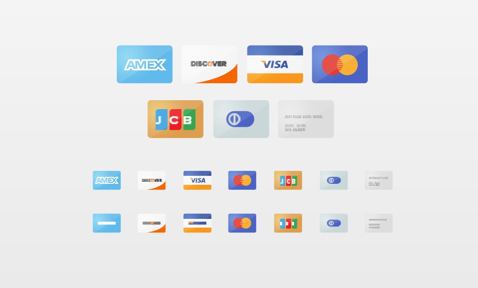 Free Flat Credit Card Icons Set PSD