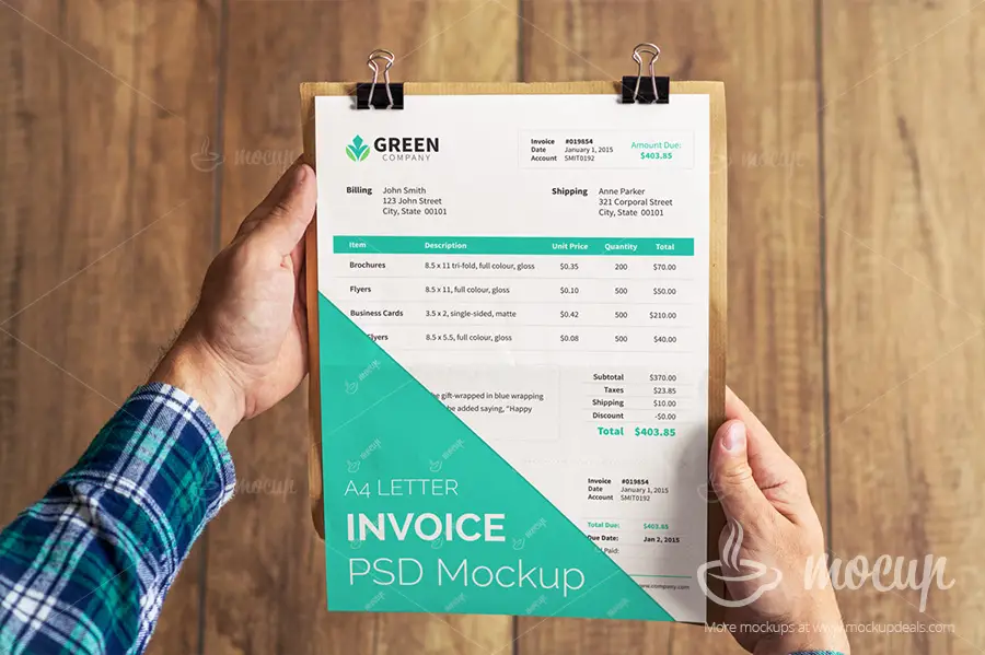 Free Invoice Mockups PSD