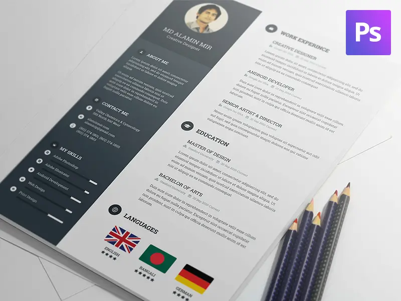 Free Resume Template PSD