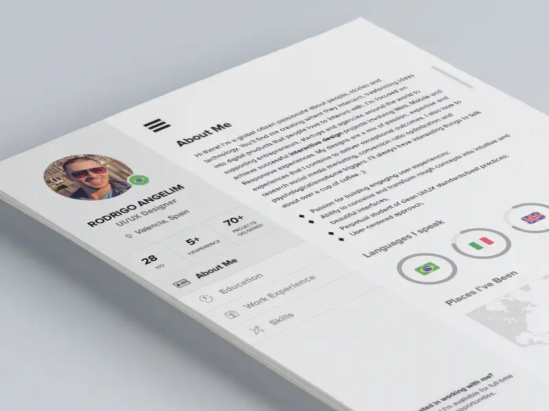 Free Resume Template PSD